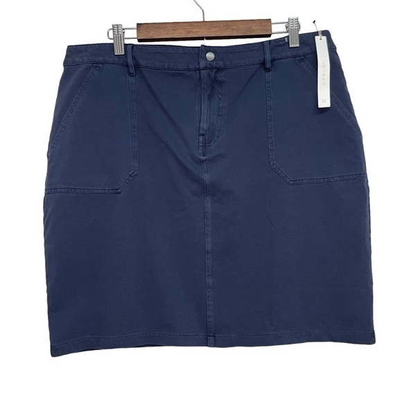 ORGANIC COTTON UTILITY SKIRT IN NAVY PEACOAT SZ L - Picture 2 of 6